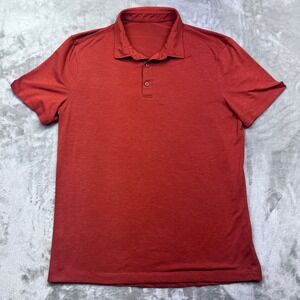 Lululemon Men's Evolution Polo Shirt Short Sleeve Red Athletic Golf Casual S‎